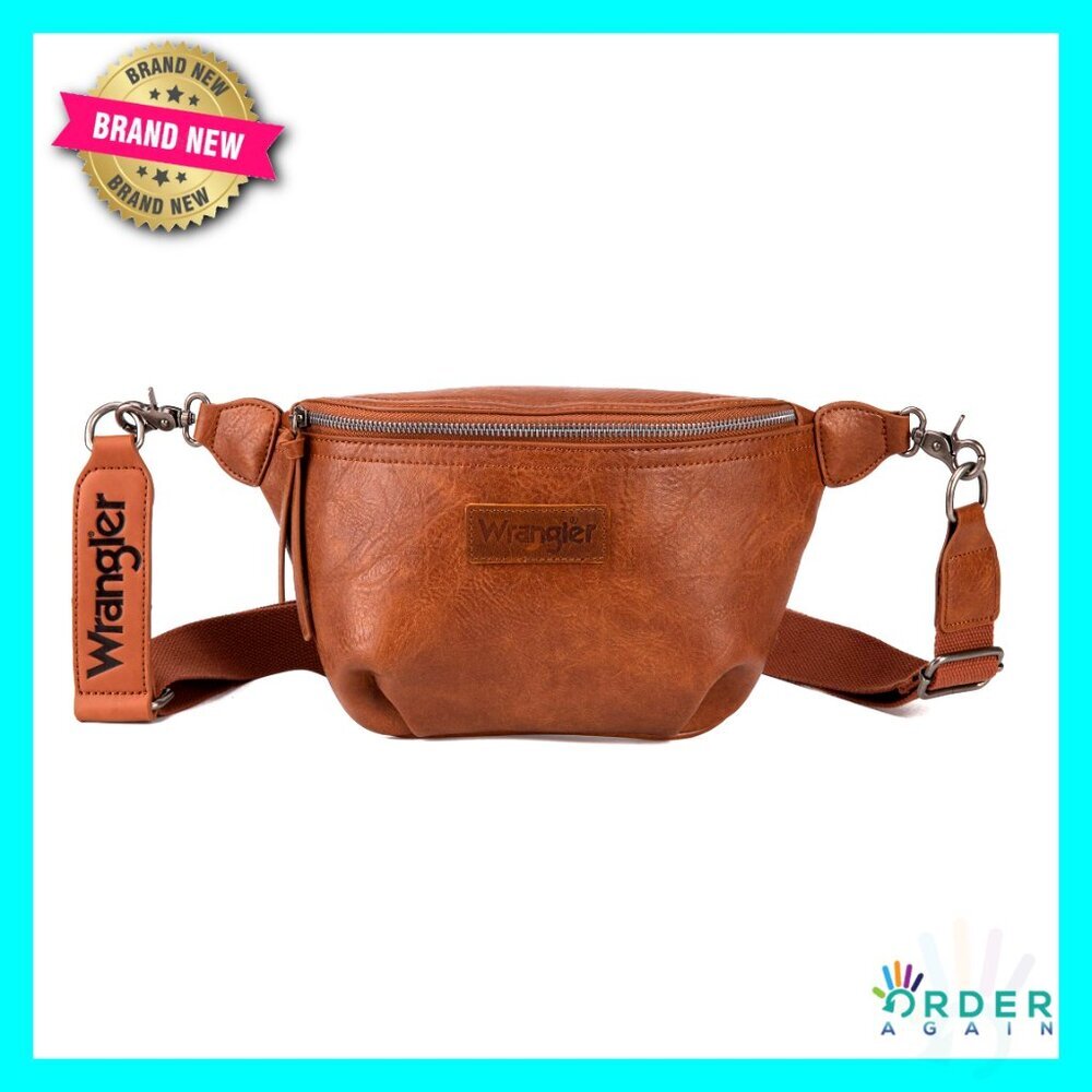 Large Crossbody Fanny Pack Sling Purse Travel Belt Bag Unisex Vintage Style - Picture 1 of 6
